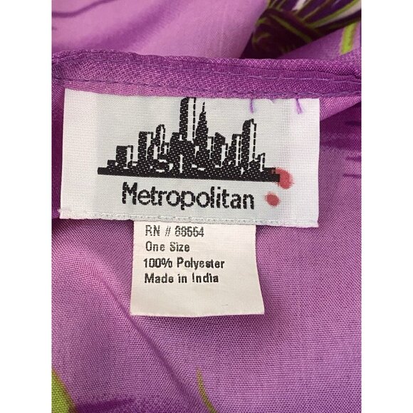 Vtg Metropolitan Purple African OS House Dress Kaftan V Neck Mrs. Roper Muumuu - Picture 15 of 16